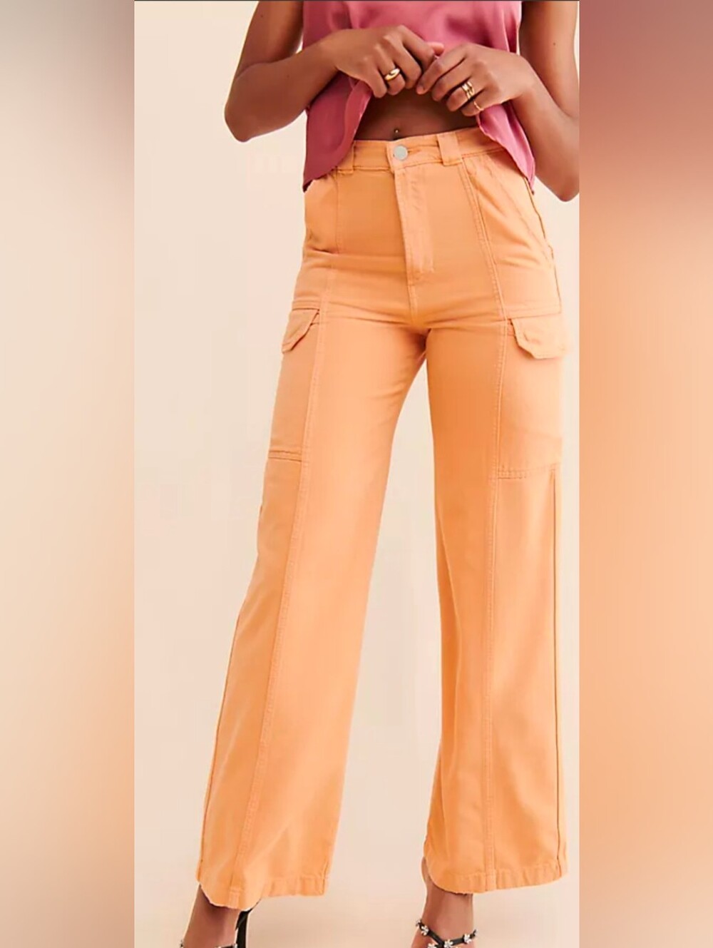 Free people Hudson orange 🧡 jeans Popsicle NWT
